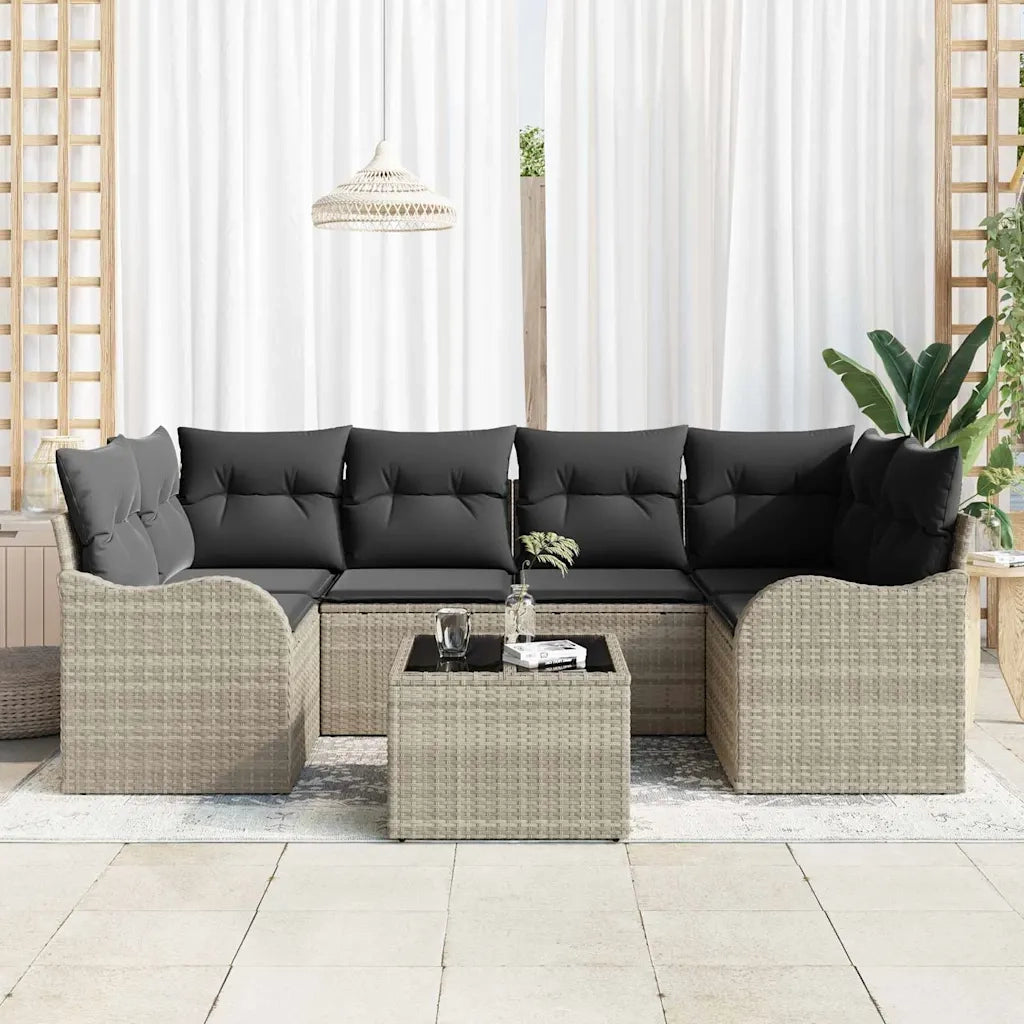 Set Divano da Giardino 7 pcs Grigio chiaro e grigio scuro 3354271