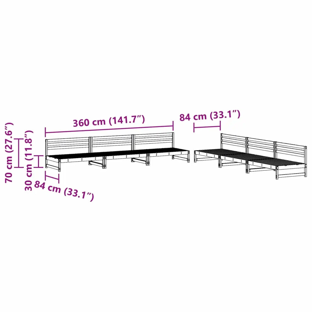 Set Lounge da Giardino 6 pcs Marrone Cera 3418075
