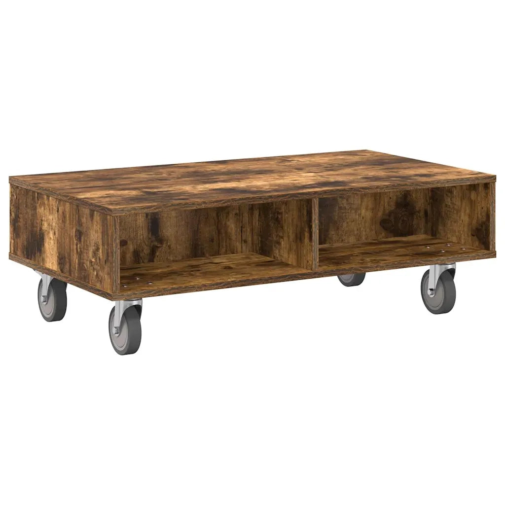 Tavolino con Ruote Rovere fumé 90 x 50 x 30 cm 891020