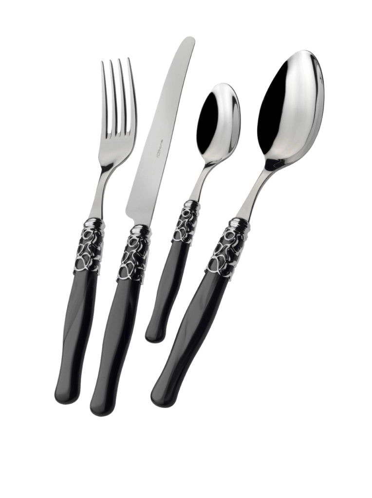 SELENE Ghiera Cromata, Posate 24 Pz., Scatola Compact, Casa Bugatti