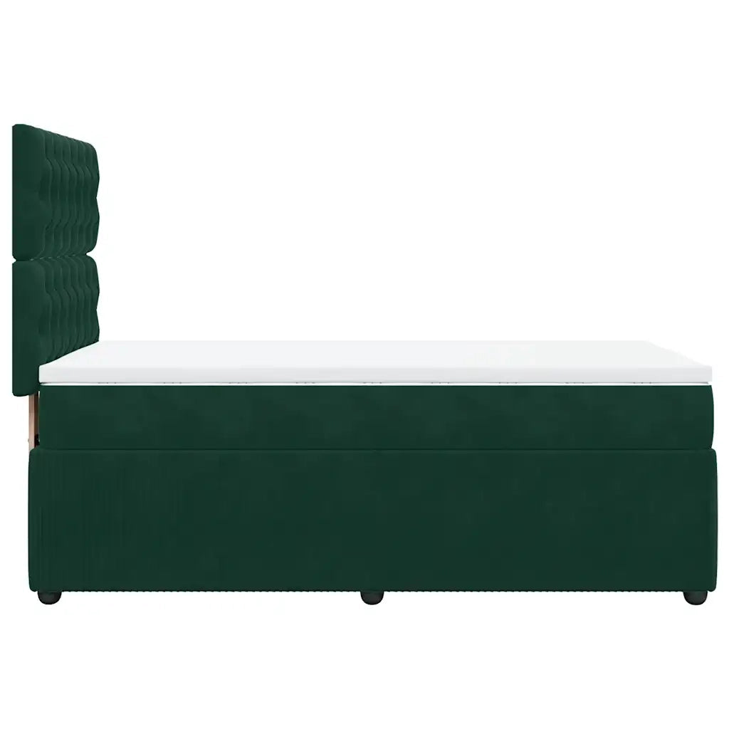 Giroletto a Molle con Materasso Verde Scuro 100x200 cm Velluto 3292271