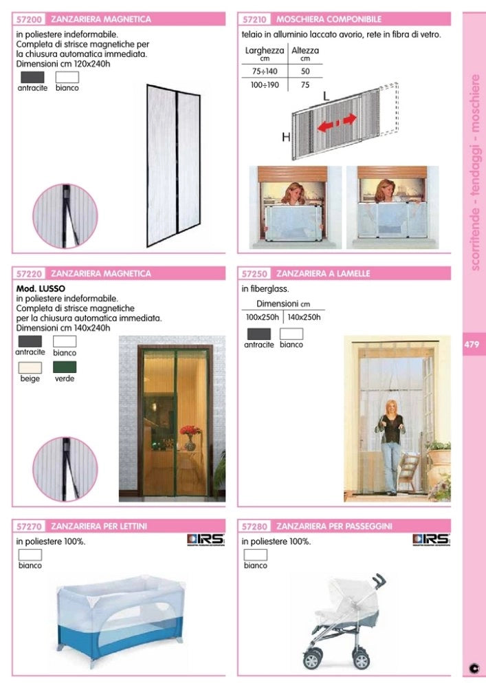 1pz zanzariera magnetica 120x240h bianca cod:ferx.38689