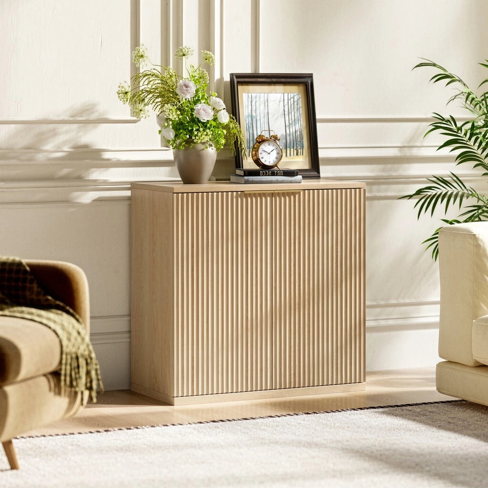 Credenza Moderna con Ante Pieghevoli ¨C MINIMAL ¨C Rovere Chiaro, 60x30x70 cm