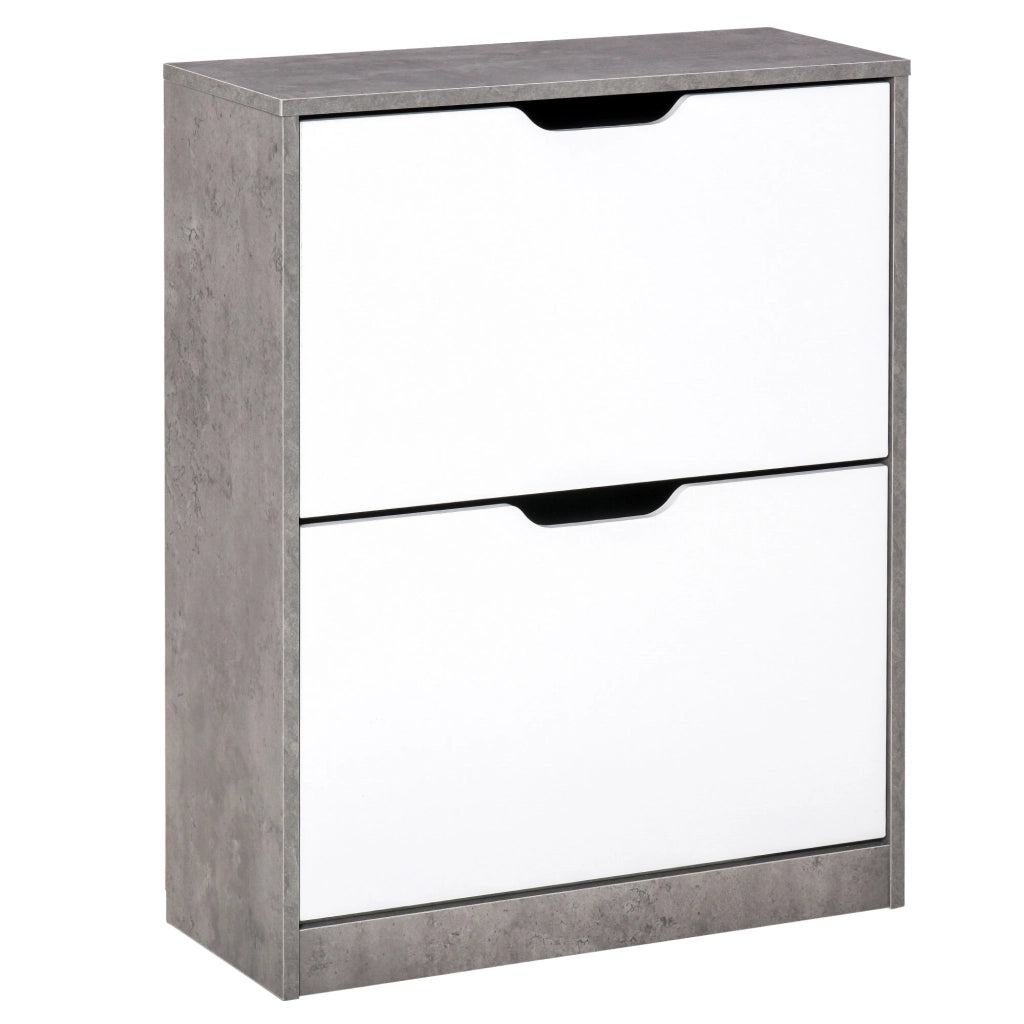 Scarpiera con ante ¨C zephmum ¨C grigio e bianco 62.5x26x81 cm