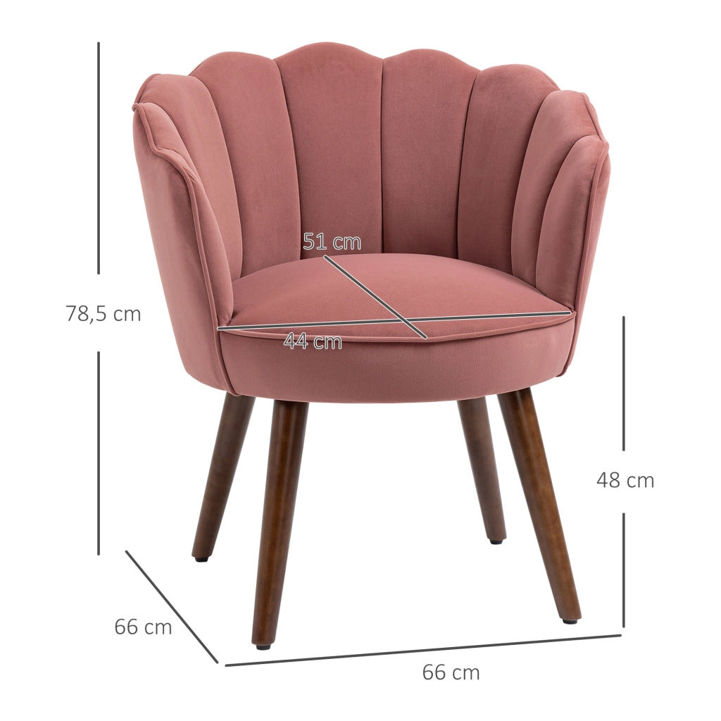 Poltrona con cuscino ¨C zephmum ¨C velluto rosa 66x66x78.5 cm