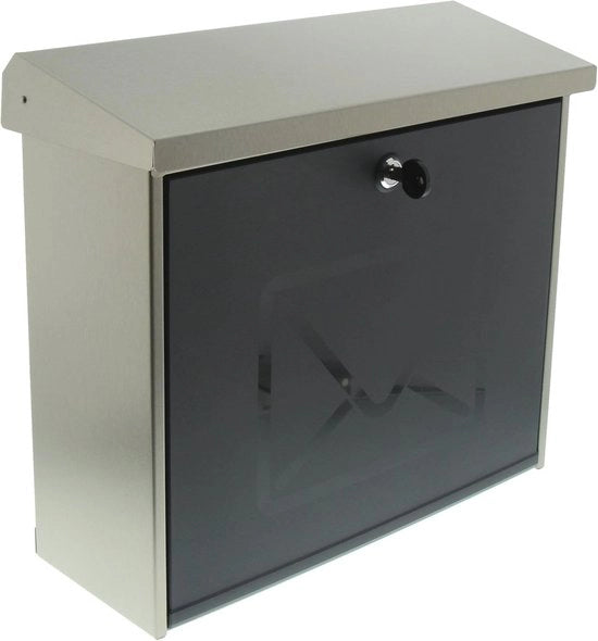 Borsa postale in acciaio inossidabile con porta in plastica satinata per inserimento A4 - Norma UE EN 13724