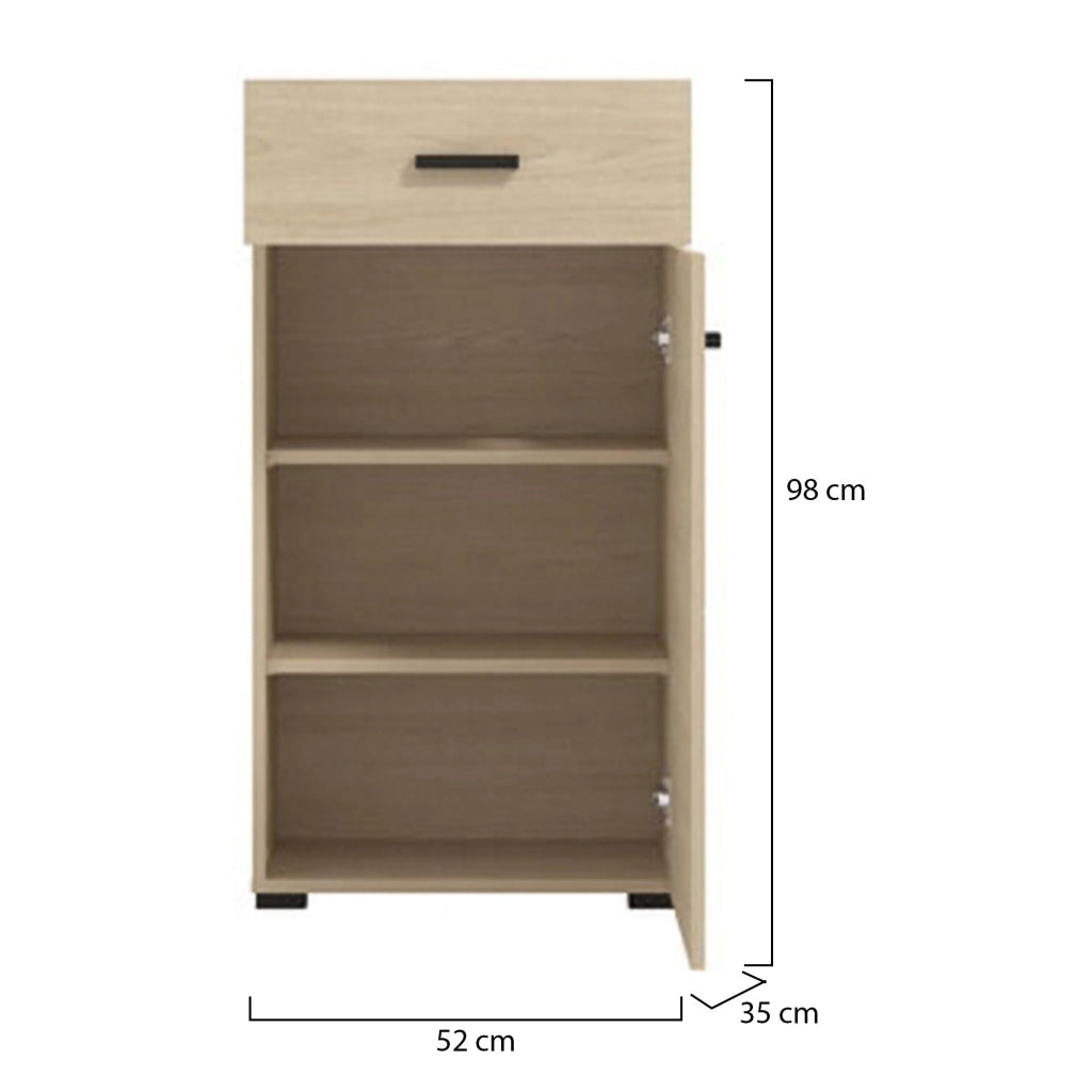 Trevi, Mobile da Ingresso un Cassetto, 51.5x35x98h cm Marrone Rovere Chiaro