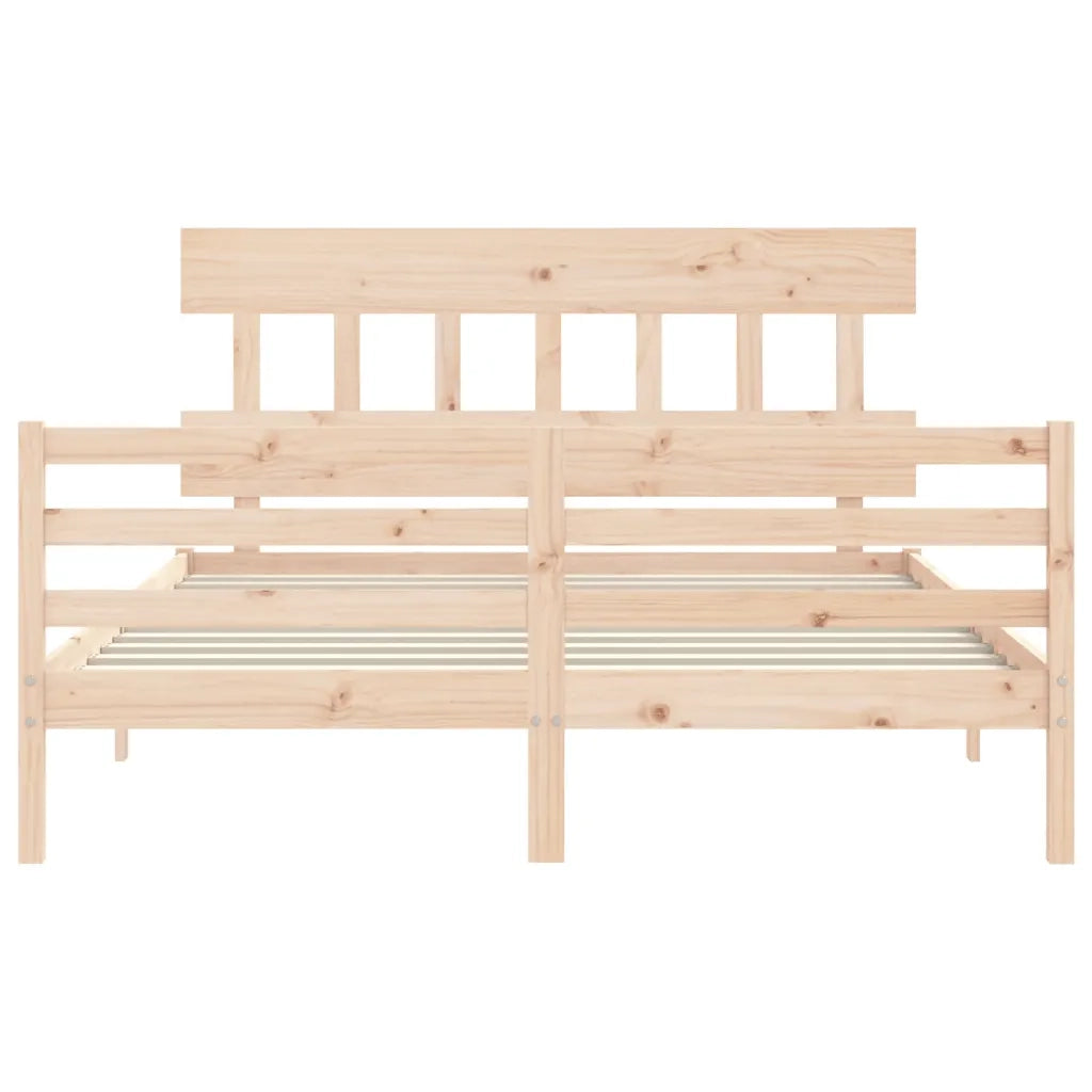Giroletto con Testiera-Struttura Letto con testiera 160x200 cm in Legno Massello 679478