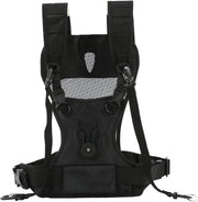 Cinturone a doppio contenitore con rilascio rapido - Regolabile - Nylon - Comodo - Respirante - Cintura pettorale - Visiera di sicurezza per fotocamera - Tasca di stivaggio - Cinturino - Fotografia studio - Sport - Natura - Sostenibile.