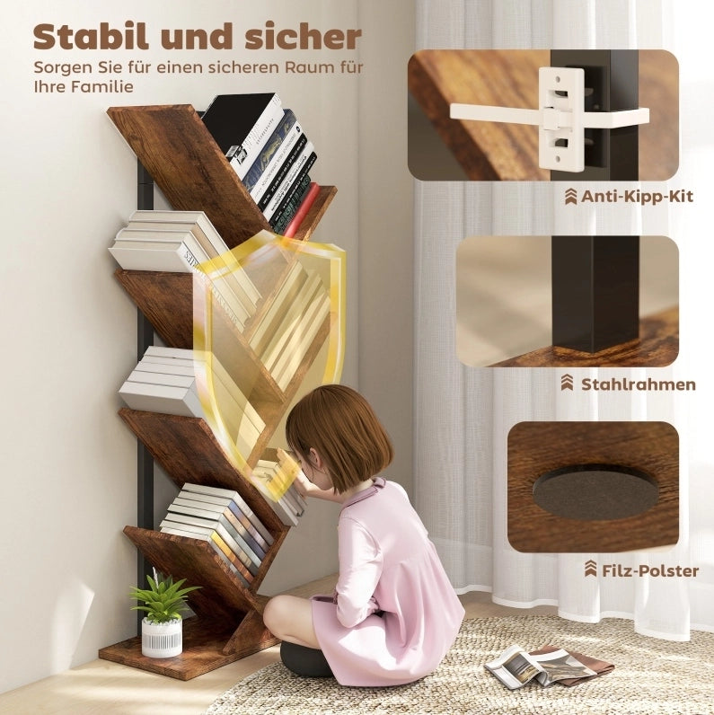 LIBRERIA ad albero 50x24x109 cm Legno Marrone Rustico