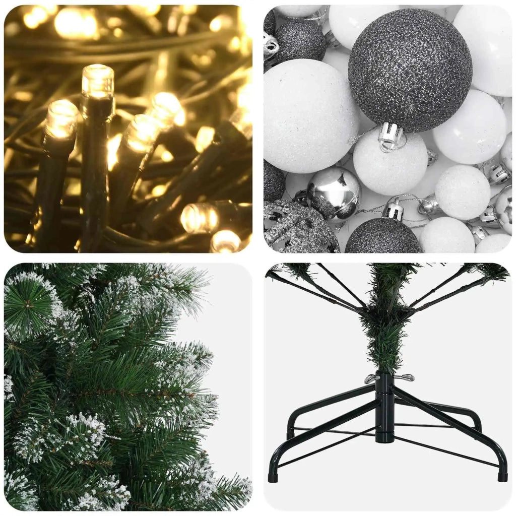 Albero di Natale artificiale con palline 120 cm 150 LED 3461240