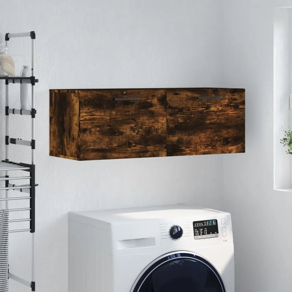 Armadietto a Muro | Mobile a Parete Rovere Fumo 100x36,5x35 cm in Legno Multistrato