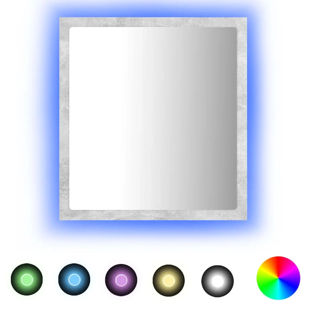 Specchio da bagno a LED 40 x 8,5 x 37 cm acrilico grigio 02_0006990