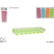 Trade Shop - Vaschetta Formaghiaccio Forme 21 Cubetti Ghiaccio Colorate Silicone Idea Regalo -