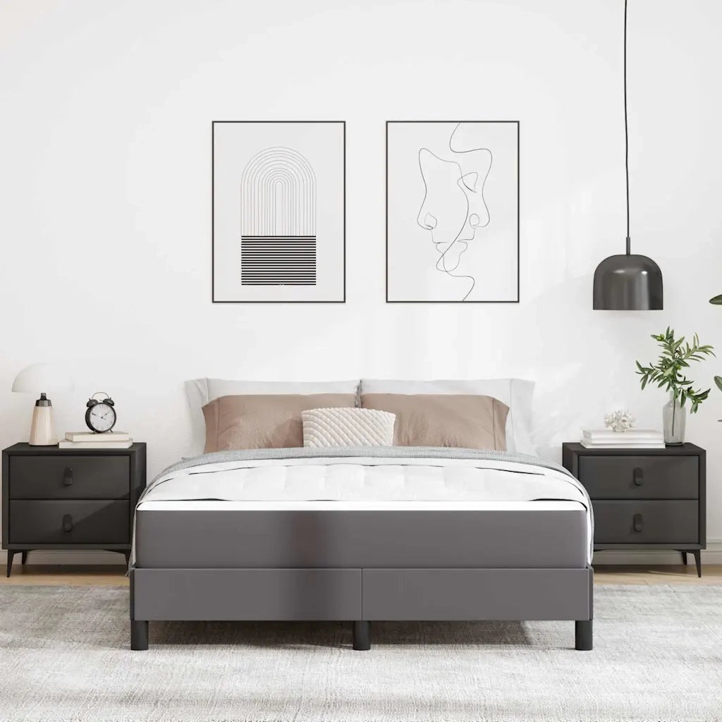 Struttura del letto con materasso Grigio 160 x 200 cm Tessuto