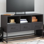 Mobile TV Nero 100,5x39x60,5 cm in Acciaio 846542