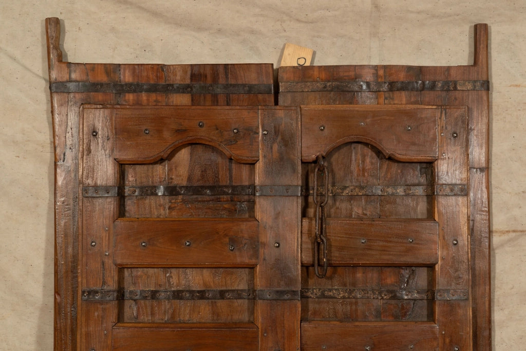 Biscottini Porta portone in legno massello e ferro da interno o da esterno vecchia e antica medievale scorrevole