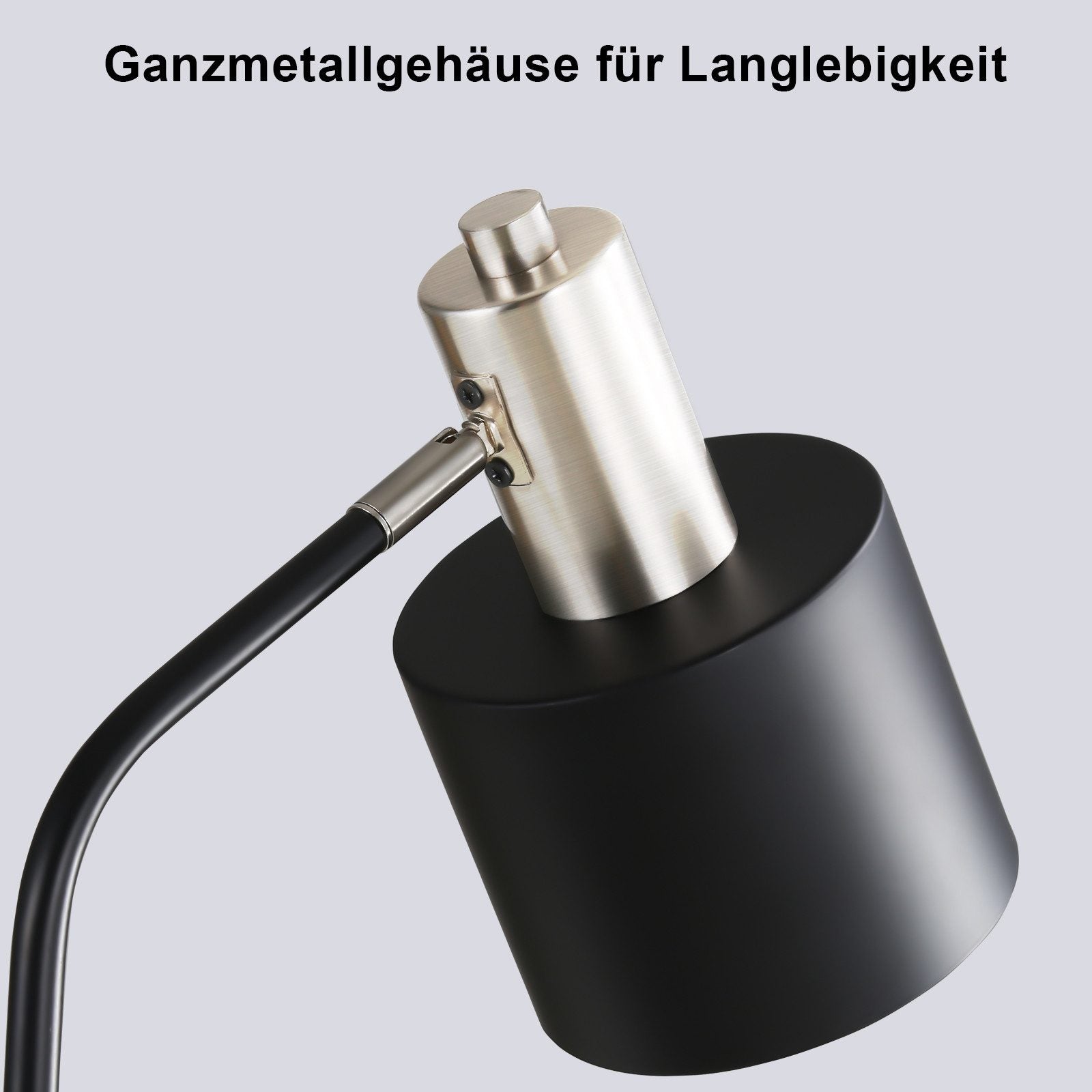 ZMH Lampada da tavolo vintage nera oro E27 cavo lettura per soggiorno comodino