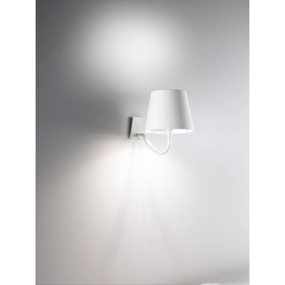 Lampada a led da Parete Poldina Bianca ricaricabile e dimmerabile con batteria fino a 12 ore