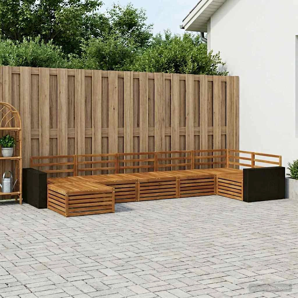Set di divani da esterno 7 pz Naturale 3383632