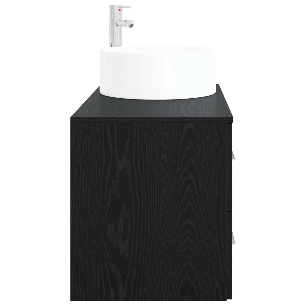 Set di mobili per il bagno 2 pz Rovere Nero 3404009