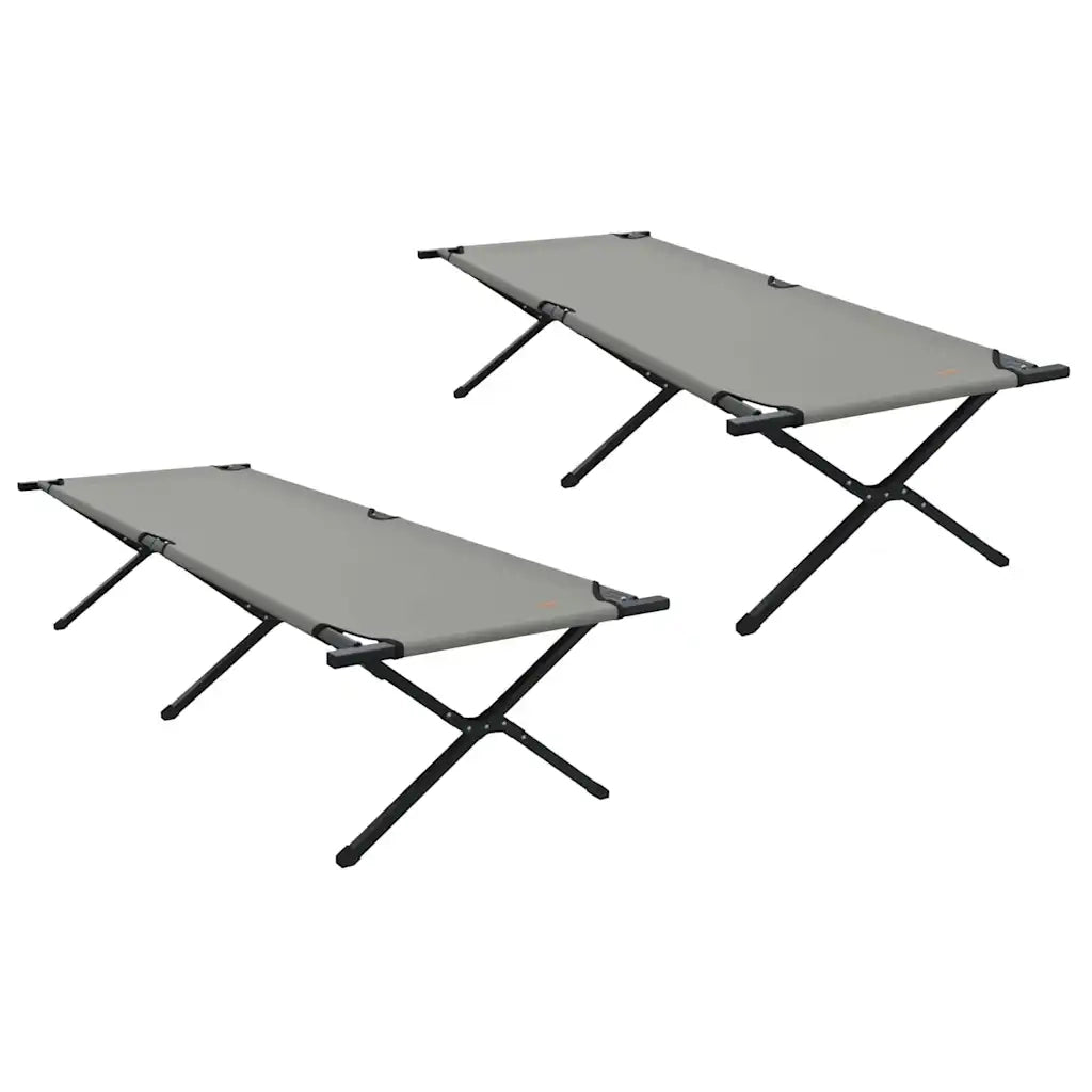 Letto da campeggio pieghevole 2 pz Grigio 210 x 80 x 46 cm CFW8446471