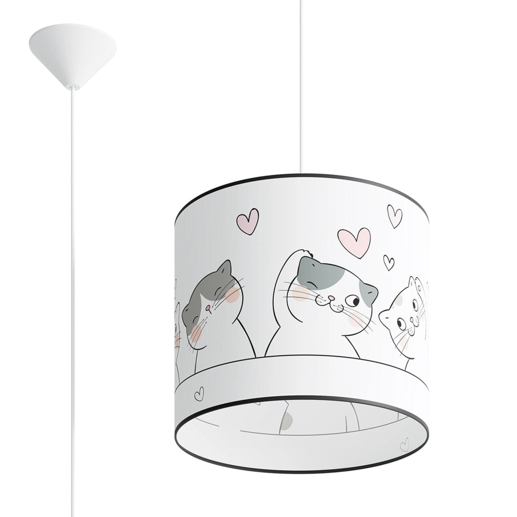 Lampada sospesa bimbi tonda Ø30 gattini FELINO E27