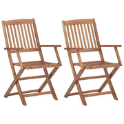 Sedie da Giardino Pieghevoli 2 pz con Cuscini Massello d'Acacia 3064612