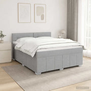 Letto Box Spring LED con Materasso Grigio Chiaro 160 x 200 cm 3455640