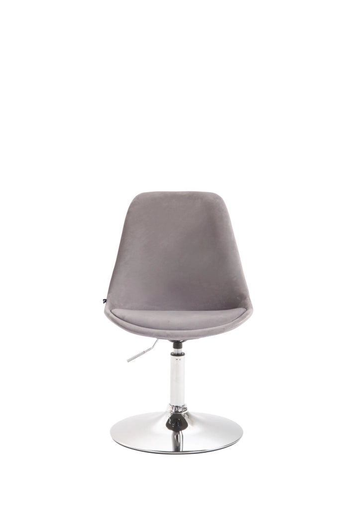 Sedia da pranzo Maverick in velluto grigio,cromo