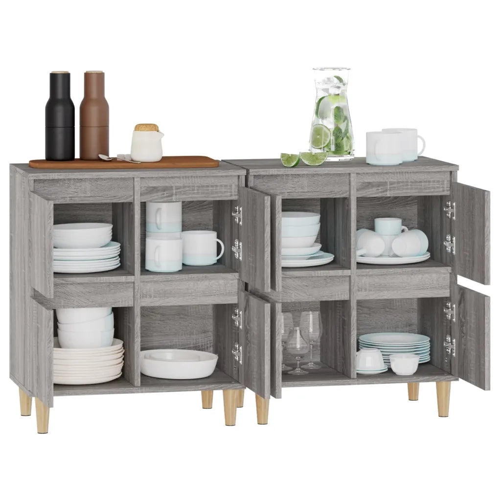 Credenze 2pz | Madia | Buffet da pranzo | Armadio da pranzo Grigio Sonoma 60x35x70 cm in Legno Multistrato