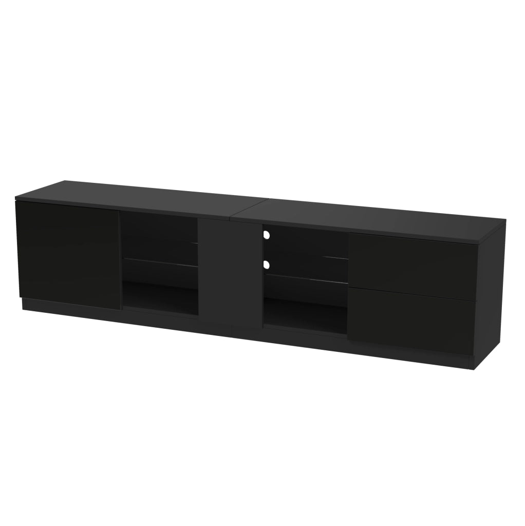 Mobile TV 160 x 40 x 52 cm nero – LED, 2 cassetti e anta