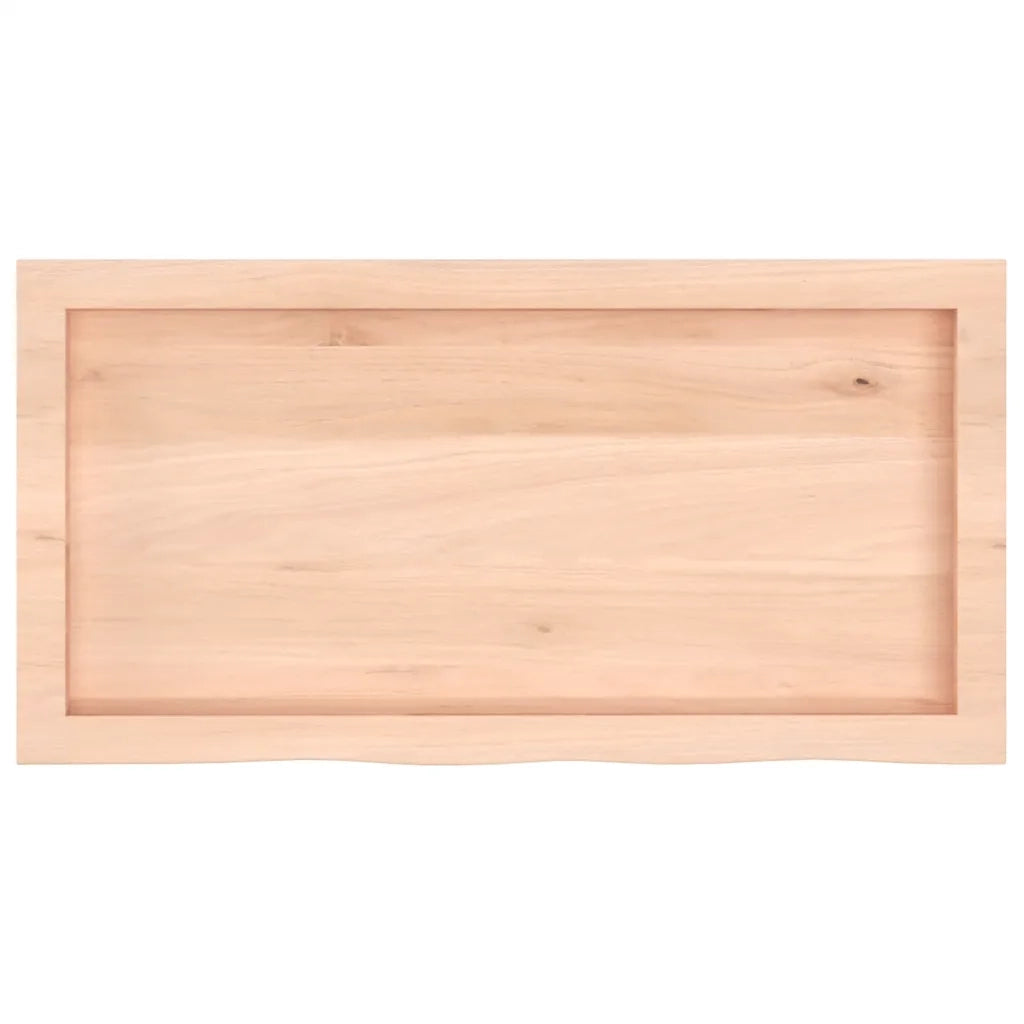 Piano per Tavolo 80x40x(2-6) cm in Rovere Massello Non Trattato 3156292