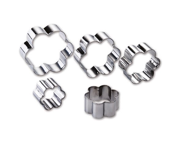 Set 5 Formine Tagliabiscotti in Acciaio Inox Forma Fiore Easy Dolce Ghidini