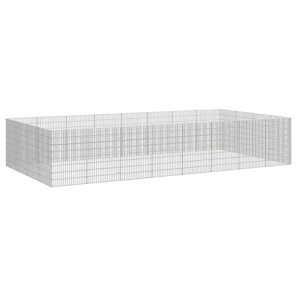 vidaXL Recinto per Animali Ruspante 24 Pannelli 54x80 cm Ferro Zincato