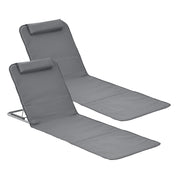 Set di 2 materassini da spiaggia reclinabili grigio scuro 03_0009658