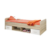 Letto per bambini 90x200 collezione DENVER, colore rovere e bianco. Cassetti inclusi.