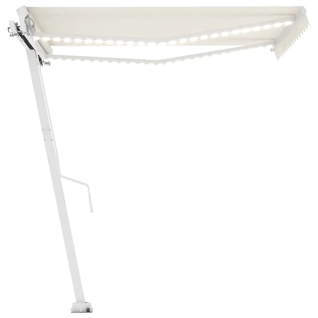 Tenda da Sole Retrattile Manuale con LED 300x250 cm Crema 3069502