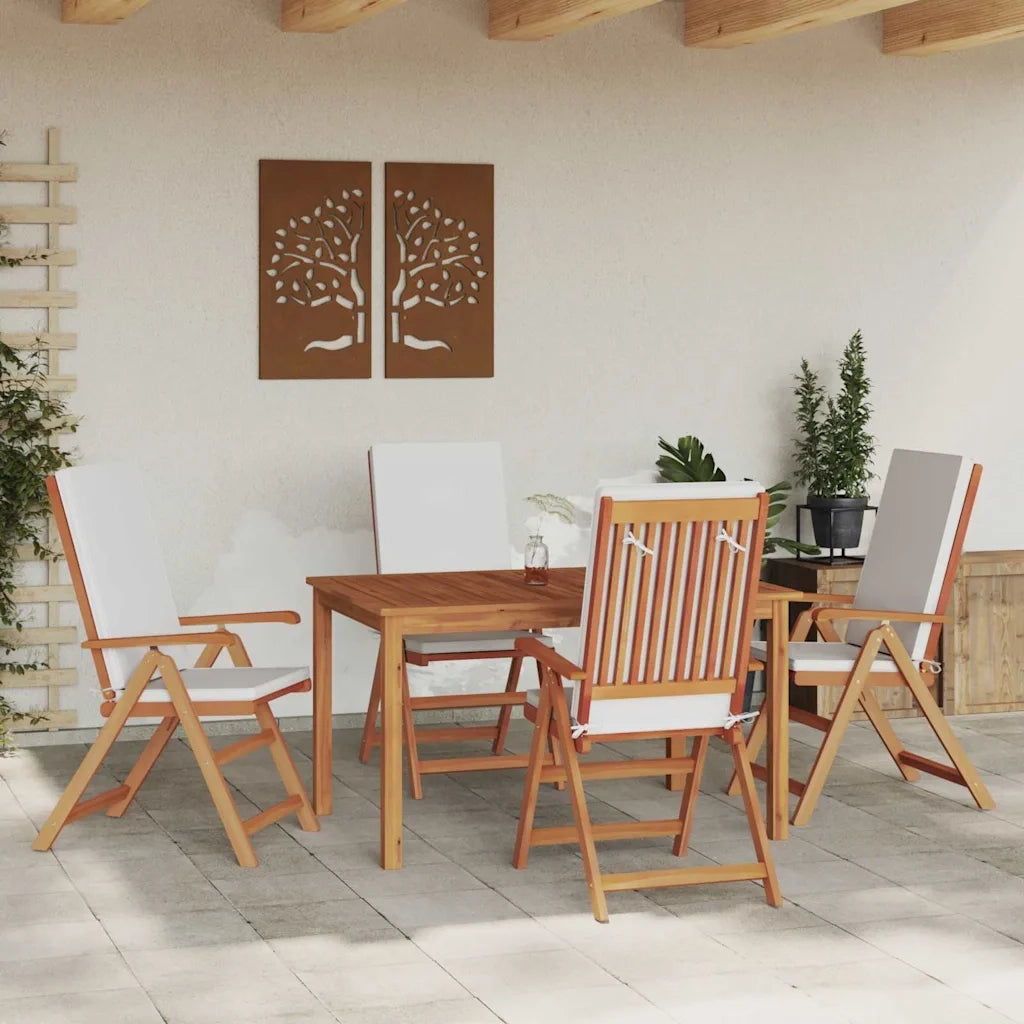 Sedia da Giardino 4 pcs Marrone e bianco 57 x 71.5 x 104 cm 3375769
