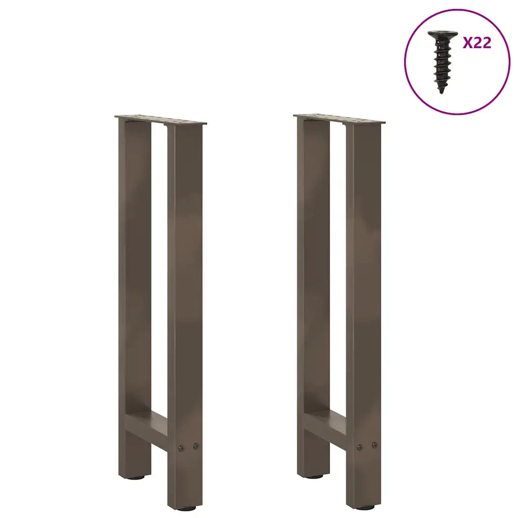 Gambe per tavolo consolle in acciaio naturale 2 pz | Piede del tavolo 38x(72-73) cm Acciaio