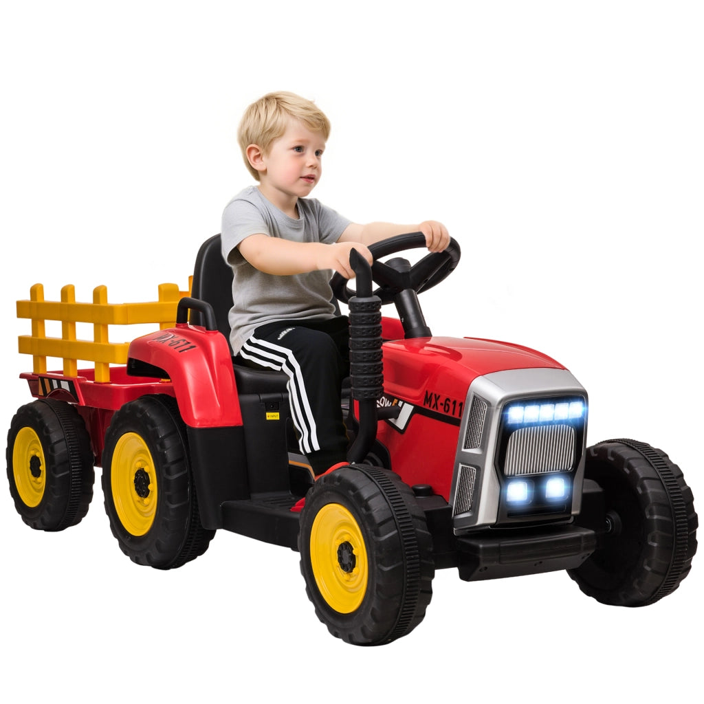 Trattore Elettrico con Rimorchio - Xylo - MP3 Telecomando Luci per Bambini 3-6 Anni
