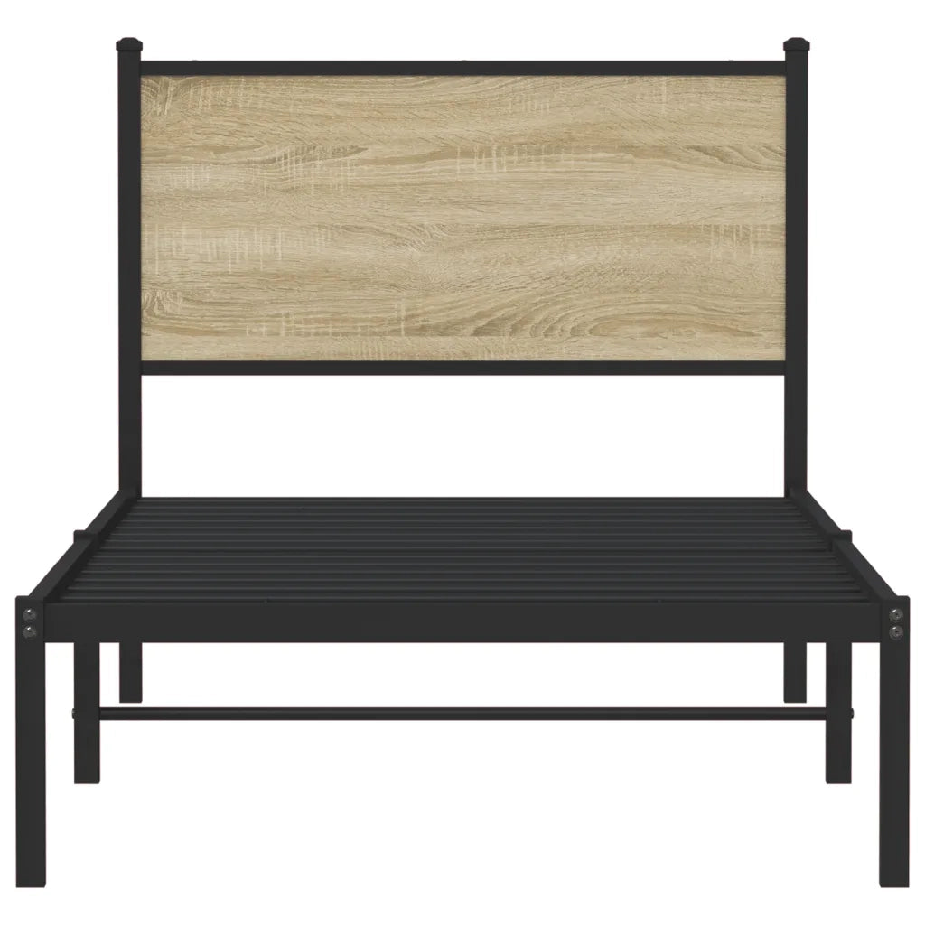 Giroletto senza Materasso in Metallo-Struttura Letto Rovere Sonoma 75x190 cm 371162