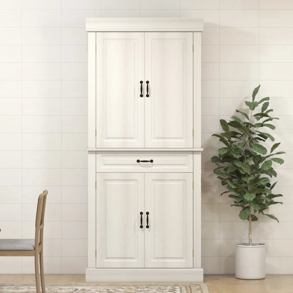 Credenza Cucina con Ante e Cassetto ¨C Zephmum ¨C Bianco 80x35x180cm