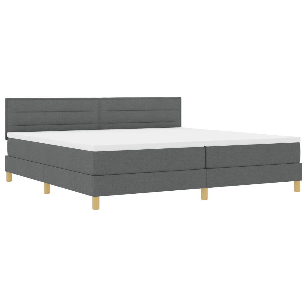 Letto Box Spring con Materasso & LED Grigio scuro 200x200 cm Tessuto