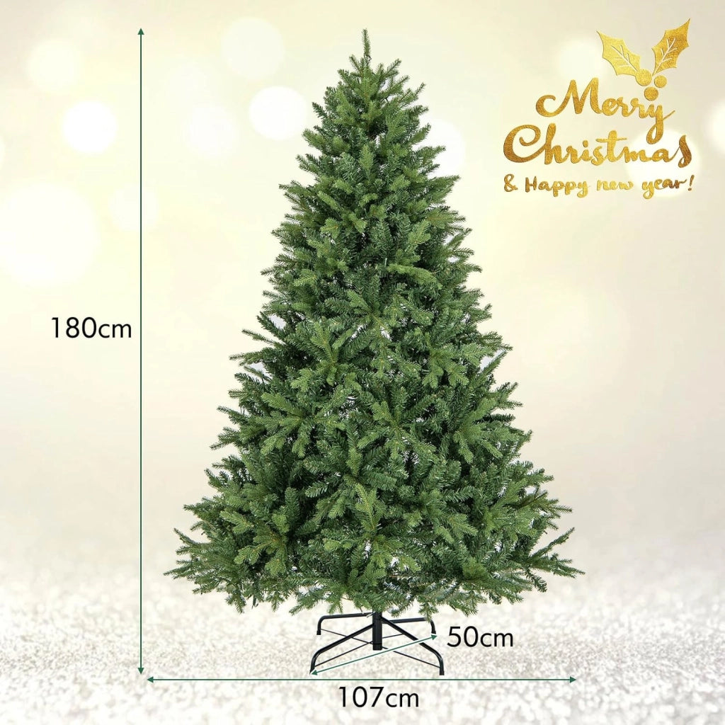 Albero di Natale Pre-illuminato on Cerniera 150/180 cm, Albero di Natale con 250/350 Luci a LED Multicolori e Bianco Caldo, 11 Modalità di Illuminazione, 844/1168 Punte di Ramo (180 cm)