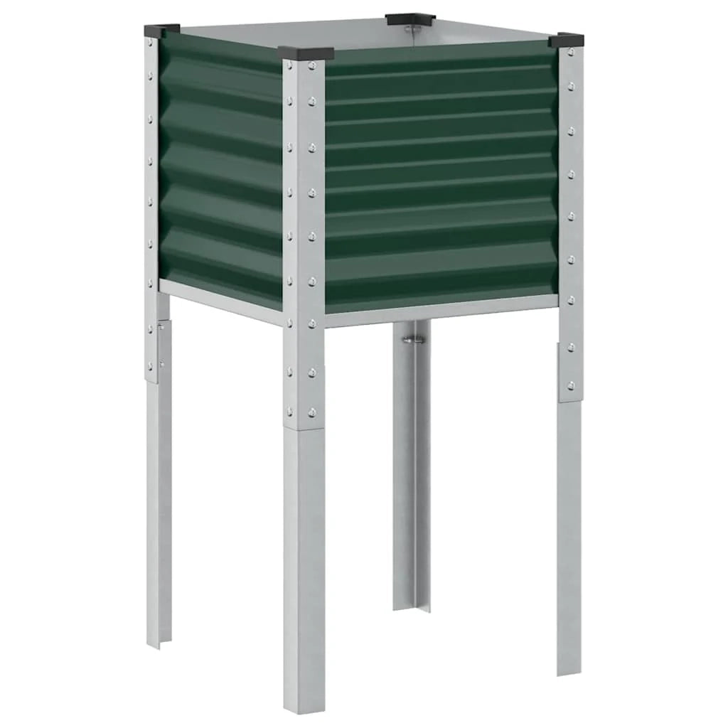 Fioriera rialzata per piante fiori terrazza giardino 45 x 45 x 88 cm acciaio verde 02_0037616