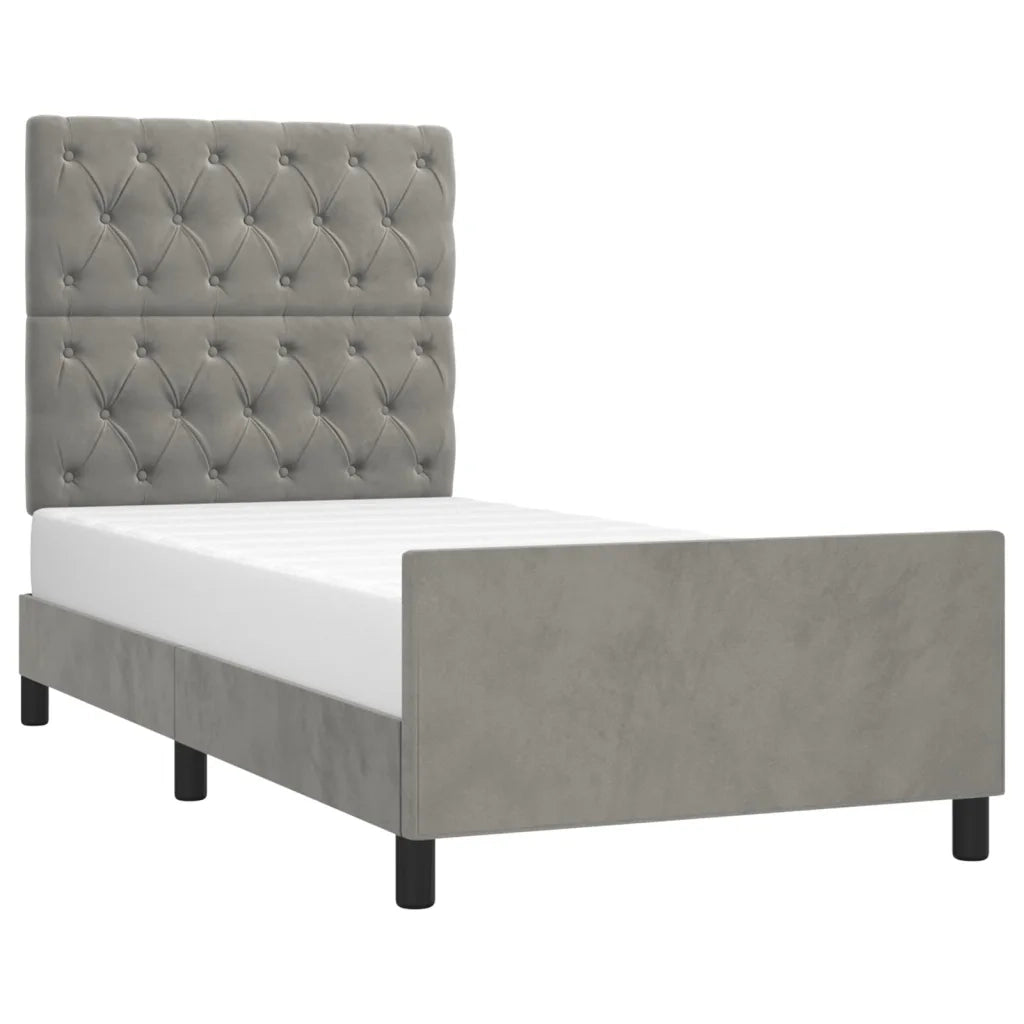 Giroletto senza Materasso-Struttura Letto Grigio Chiaro 80x200 cm Velluto 931138