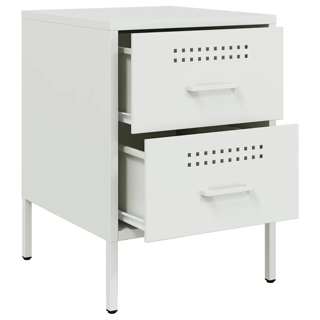 Comodini 2 pz Bianchi 36x39x50,5 cm in Acciaio 842933