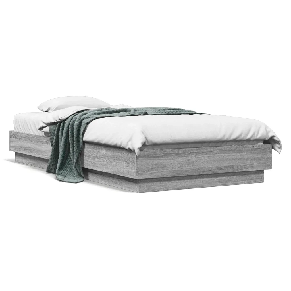 Letto singolo | Letto per adulti | Giroletto Grigio Sonoma 75x190 cm in Legno Multistrato