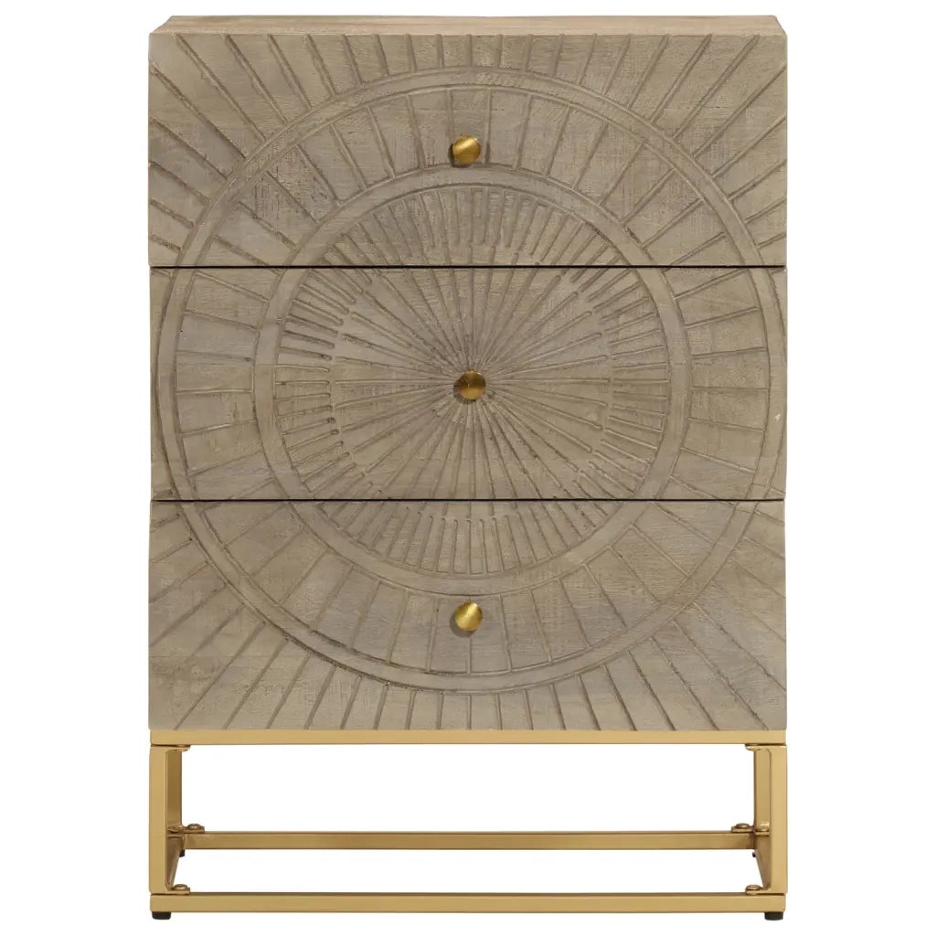 vidaXL Cassettiera 55x30x76 cm in Legno Massello di Mango e Ferro